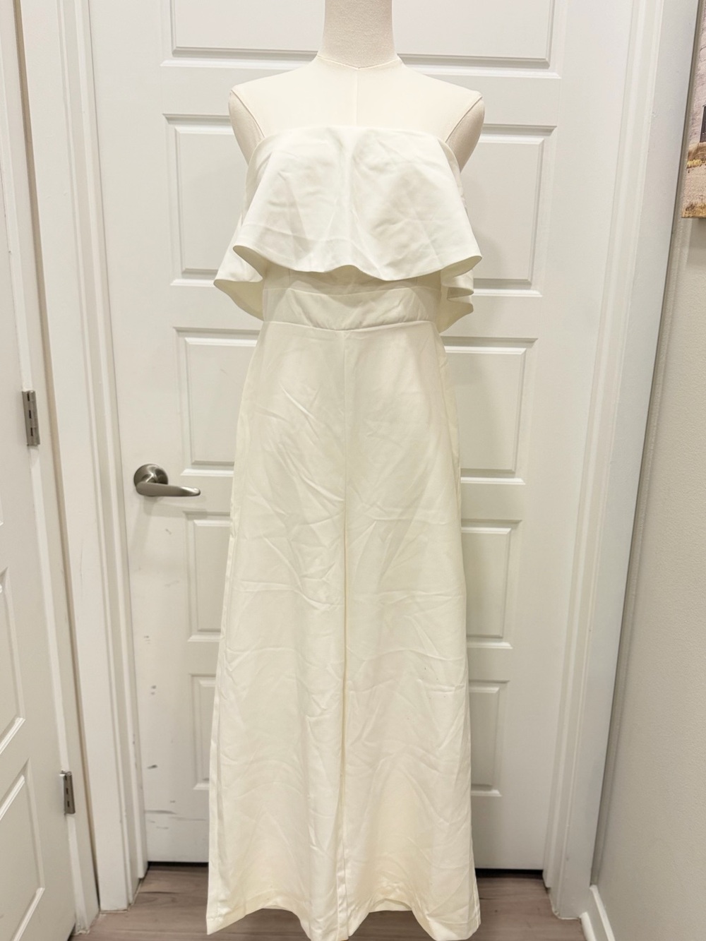 Zara Strapless Wide-Leg Jumpsuit in Off White - Picture 3 of 8